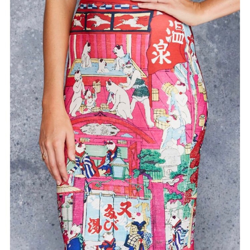 Ousen Cats Midi skirt